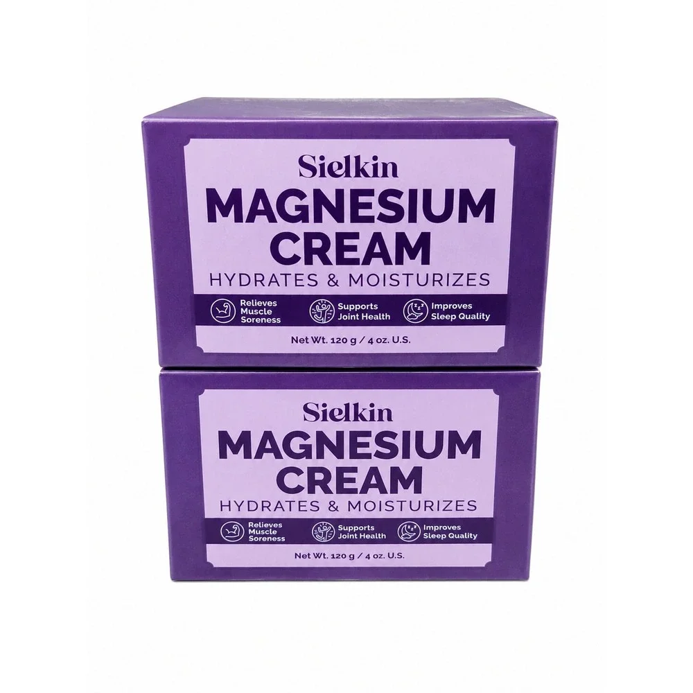 Sielkin Magnesium Cream 4oz 2 Pack Hydrating Muscle Relief Joint Support Sealed